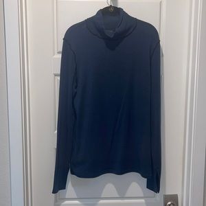 Something Navy Contrast Stitch Mock Neck Top